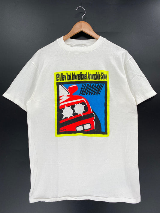 90's NEW YORK INTERNATIONAL AUTOMOBILE SHOW Made in USA Size L Vintage T-Shirt / A1999