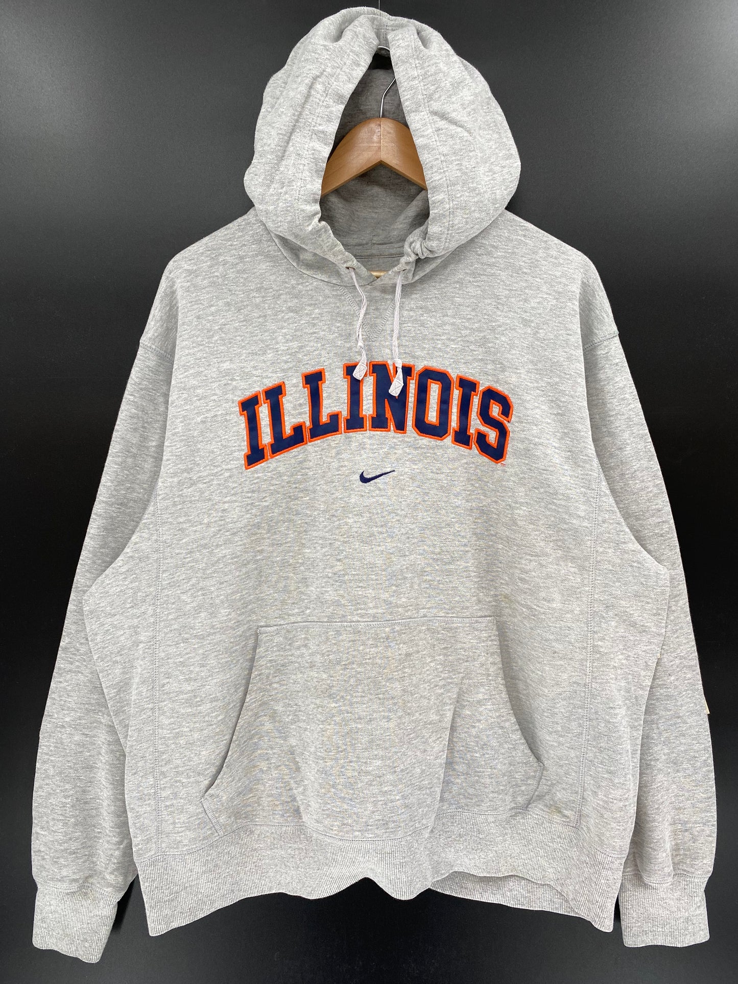 Vintage NIKE ILLINOIS Size XL Vintage Hoodie Sweat-Shirt / K3783