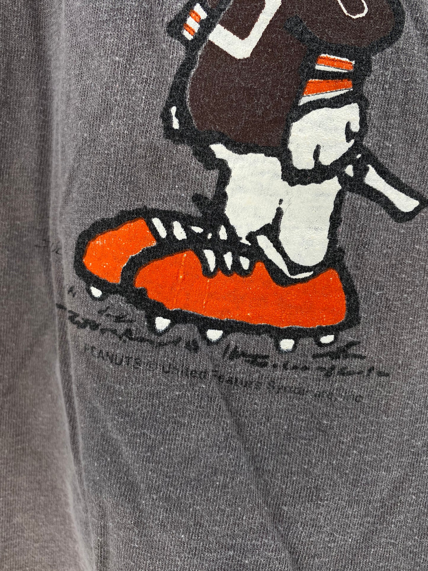 1994 CLEVELAND BROWNS SNOOPY (No tag Approx. Size L) Vintage NFL Botton up T-shirt / K833