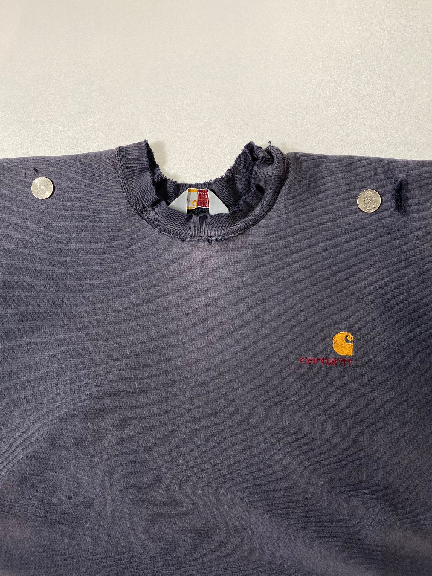 90's CARHARTT Size Approx. L Damaged Vintage Sweat-Shirt / 6975