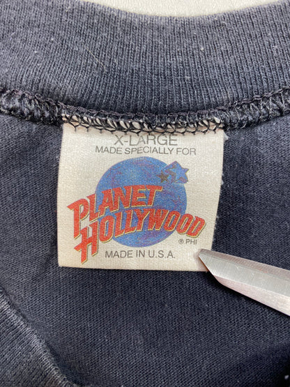 90’s PLANET HOLLYWOOD ROCKY Made in USA Size XL Vintage T-Shirt / 5379