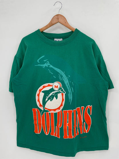 90’s NFL DOLPHINS Made in USA Size XL Vintage NFL T- Shirt/ A6115