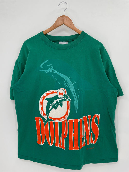 90’s NFL DOLPHINS Made in USA Size XL Vintage NFL T- Shirt/ A6115