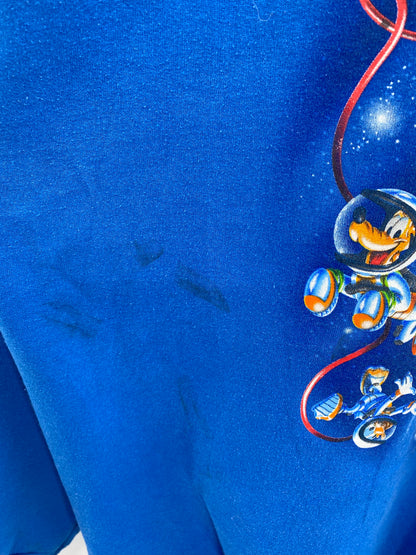 90's DISNEY TOMORROWLAND Made in USA Size No Tag (Approx.XL) Vintage Sweat-shirt / K2917