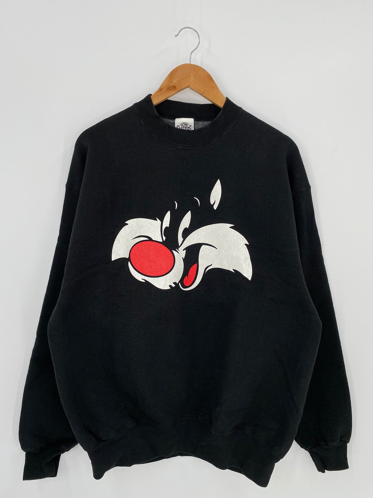 90’s LOONEY TUNES SYLVESTER CAT Made in USA Size L Vintage Sweat-shirt / A708