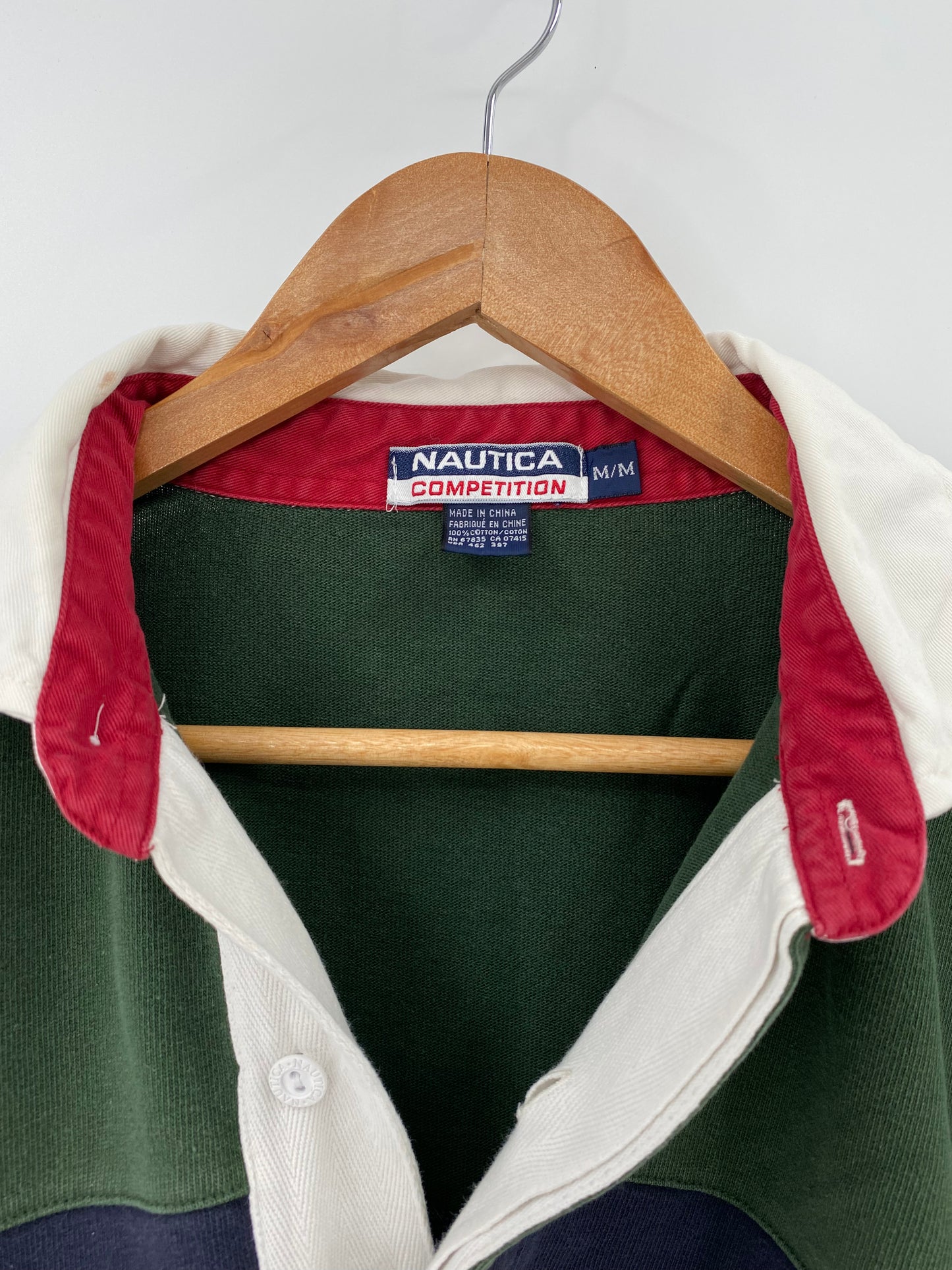 90's Nautica COMPETITION Size M Vintage Rugby-Shirt / 9491