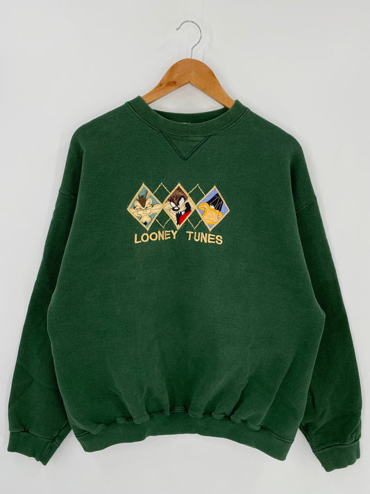 1996 LOONEY TUNES MADE IN USA Size L Vintage Sweat-shirt / K406
