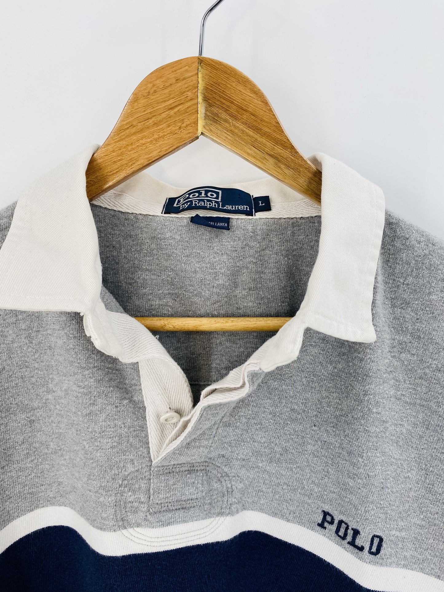 .90's POLO RALPH LAUREN Size L Vintage Rugby-Shirt / A7778