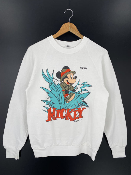 80’s DISNEY MICKEY FLORIDA Size No Tag (Approx. M) Vintage Sweat-shirt / k6191