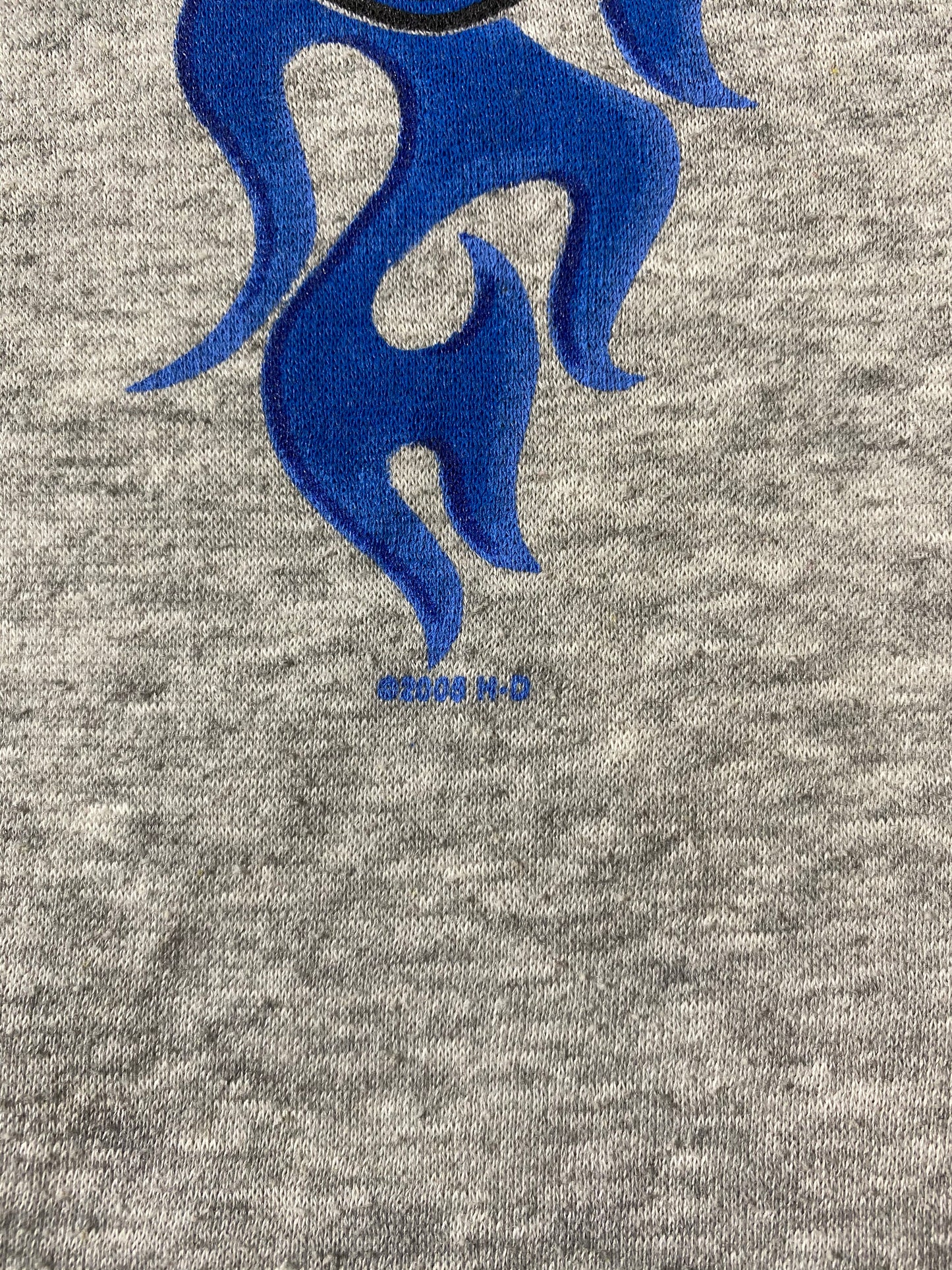 00’ HARLEY DAVIDSON Hand Painted (Fire Pattern) Size Approx. XXL Vintage Hoodie Sweat-shirt / 6539