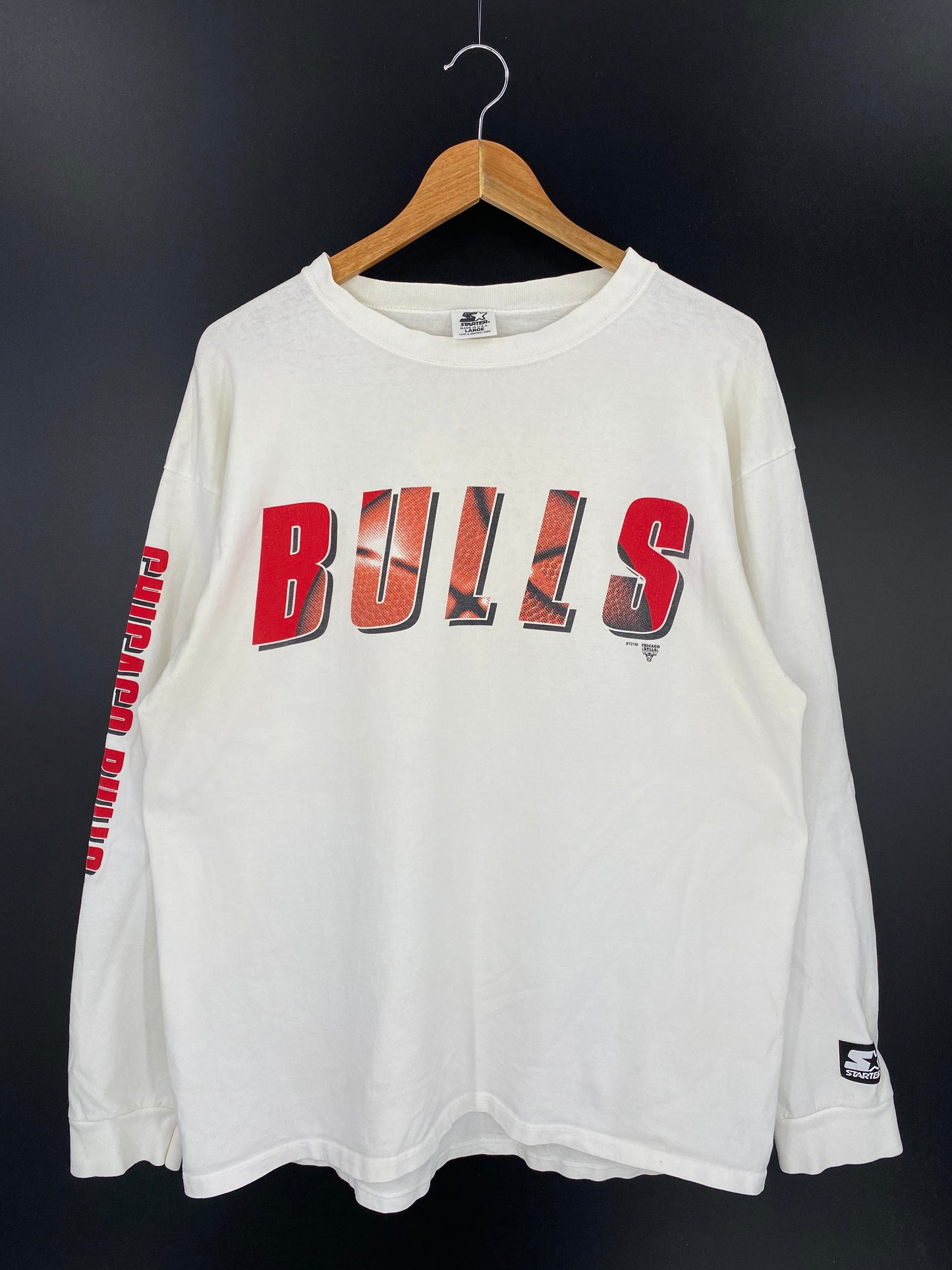 90's STARTER CHICAGO BULLS Made in USA Size L Vintage Long Sleeve T-shirt / 9067
