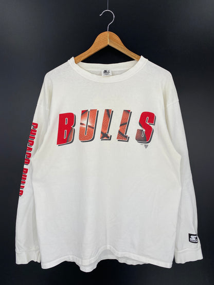 90's STARTER CHICAGO BULLS Made in USA Size L Vintage Long Sleeve T-shirt / 9067