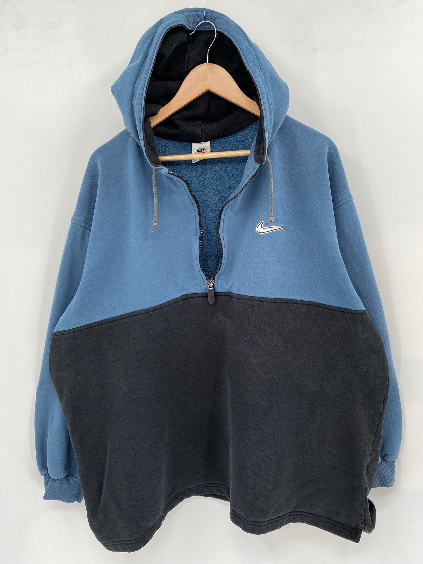 90’s NIKE MINI SWOOSH Size XL Vintage Half-zip Hoodie  Sweat-shirt / K2309