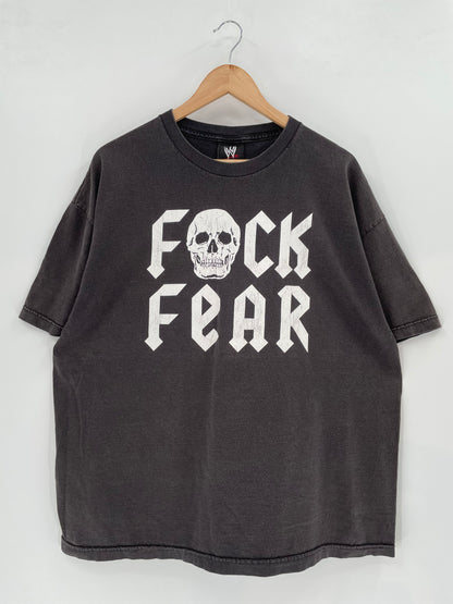 2002 STONE COLD Fuck Fear Size 2XL Vintage WWF T-SHIRT / K1852