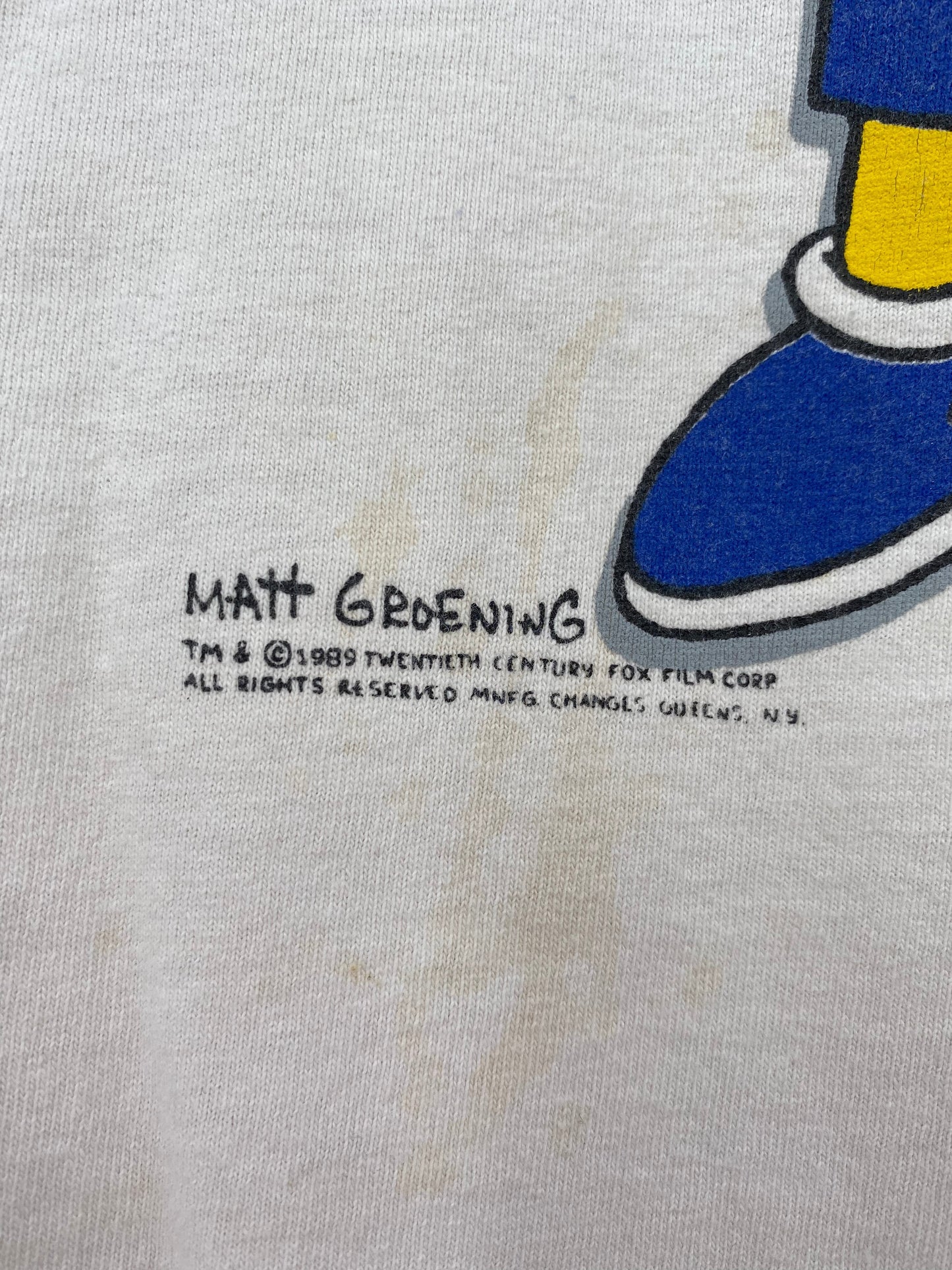 1989 SIMPSONS BART Size No tag (Approx. XL) Vintage T-Shirt / E4941T