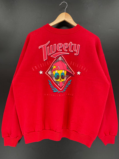 1997' LOONEY TUNES TWEETY Made in USA Size XL Vintage Sweat-Shirt / K1465