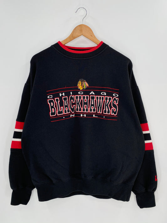 90’s CHICAGO BLACKHAWKS Size L Vintage NHL Sweat-shirt / 9054