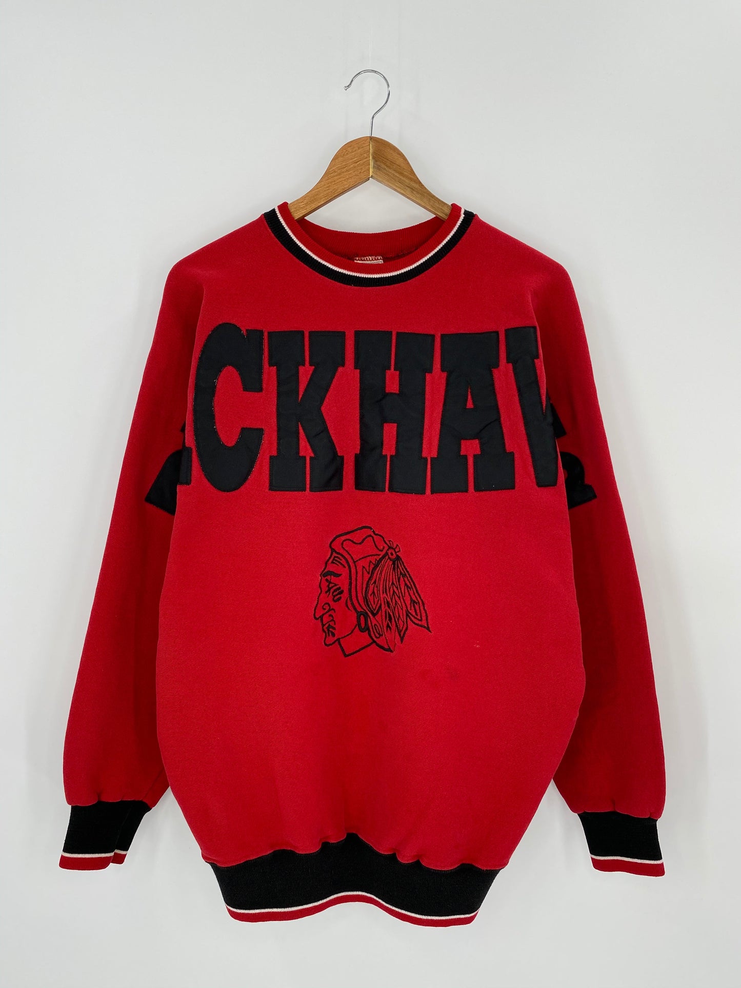 90's BLACKHAWKS Made in USA Size L Vintage NHL Sweat-Shirt / K8547