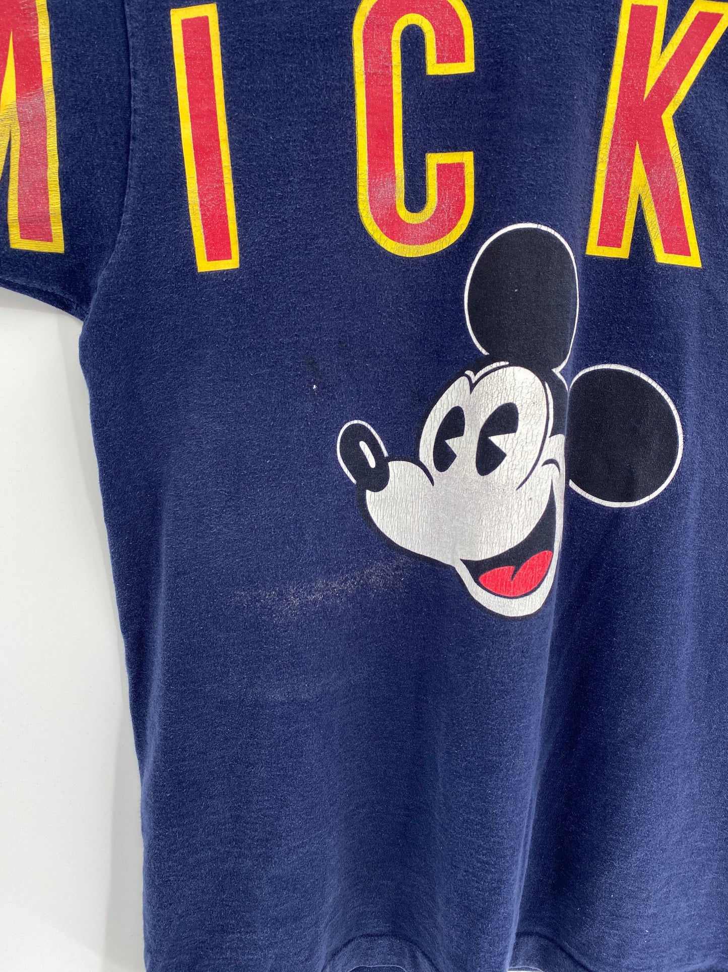 90’s DISNEY MICKEY Size No Tag (Approx.XXL) Vintage T-Shirt / K8985