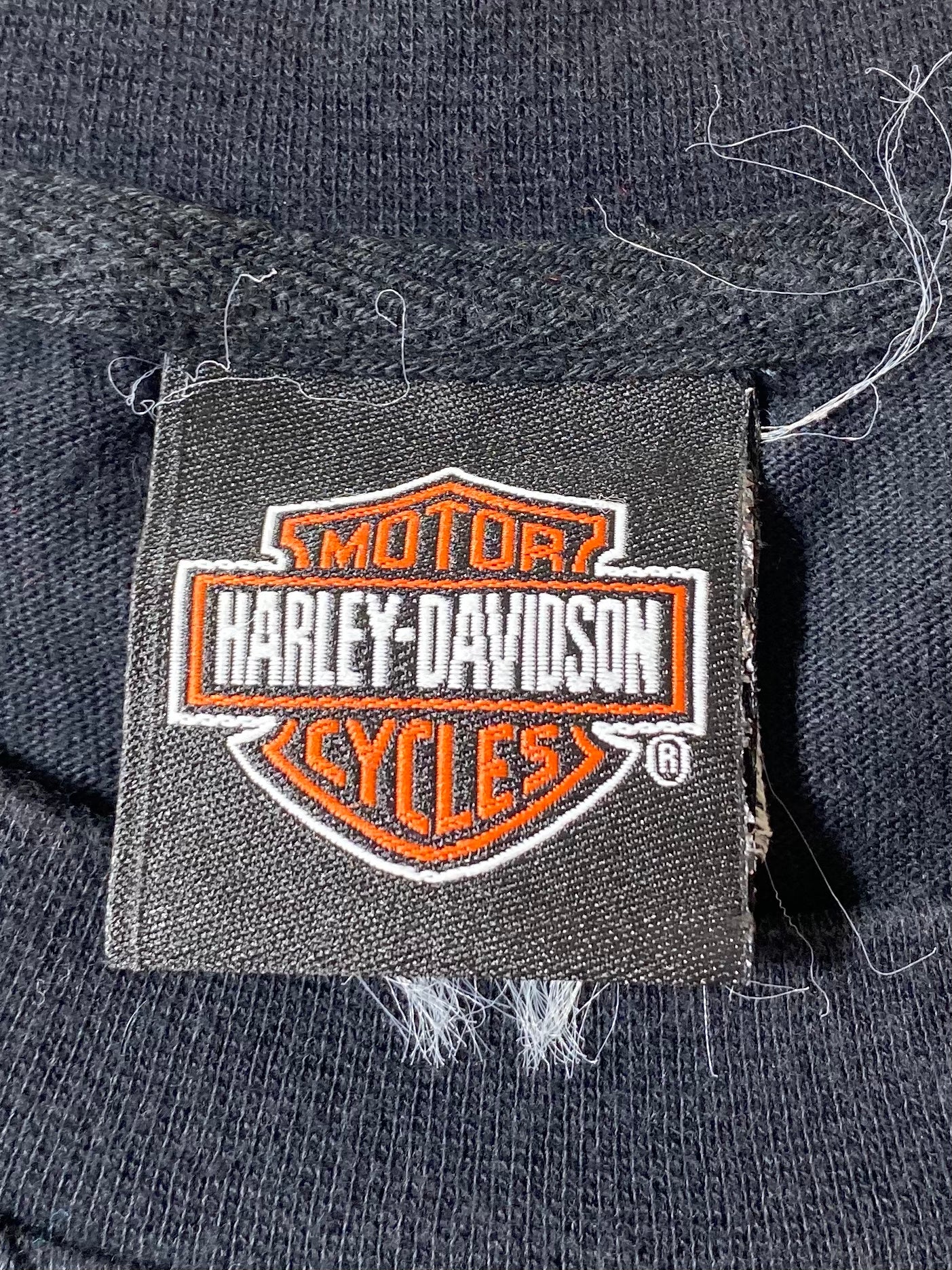 00' Harley Davidson Size No Tag (Approx. XL) Vintage Long Sleeve T-Shirt / 7898