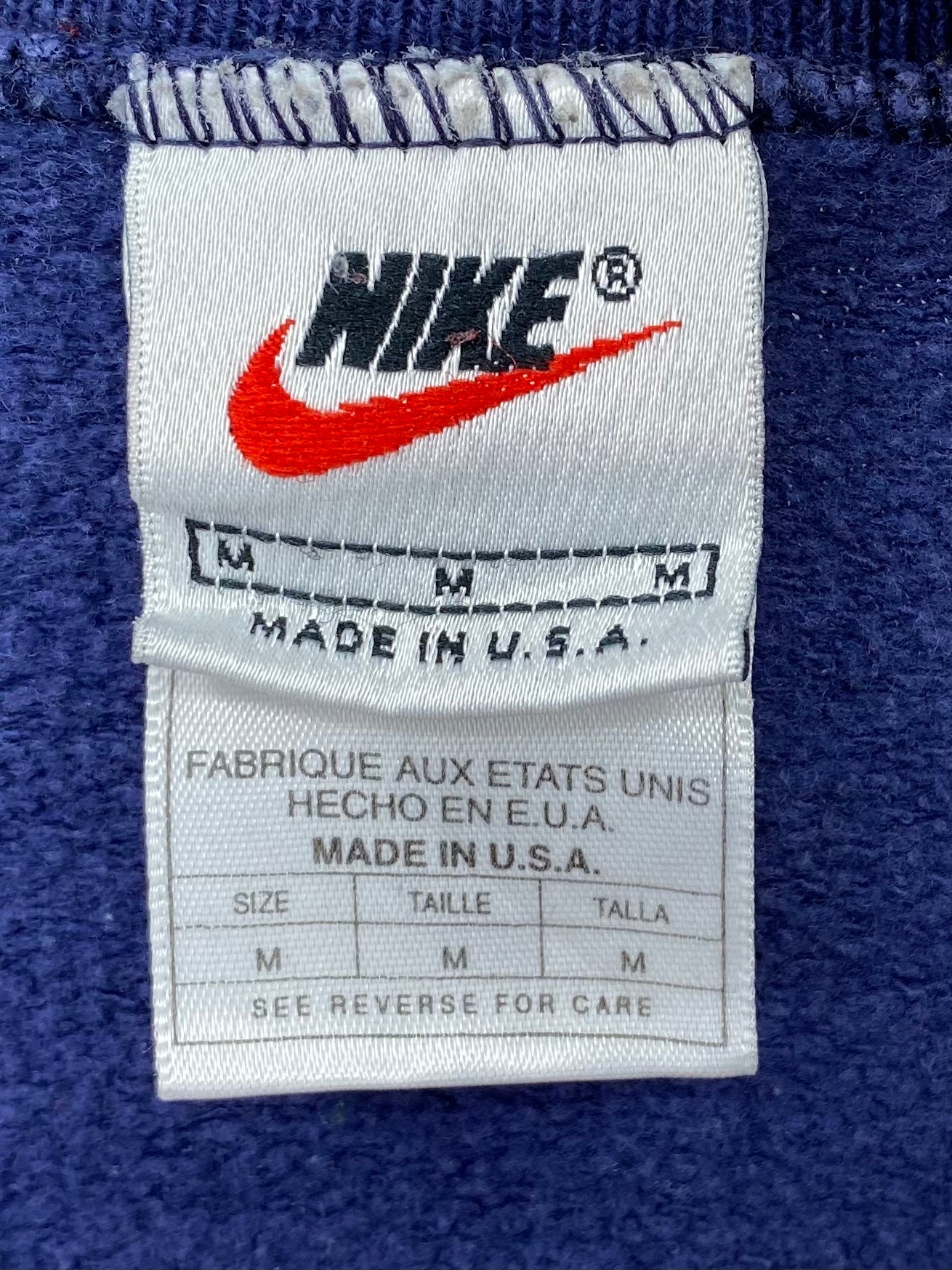 90’s NIKE Mini Swoosh Made in USA Size M Vintage Sweat-shirt  / 7482
