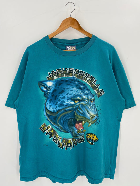 90’s JACKSONVILLE JAGUARS Made in USA Size XL Vintage NFL T-Shirt / K9684