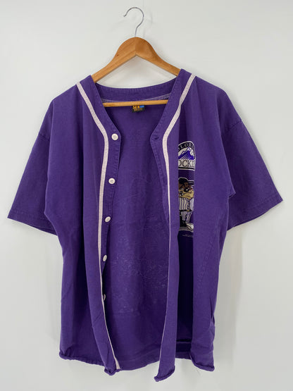 1996 COLORADO ROCKIES TAZ Made in USA Size L Vintage Baseball -Shirts / K3997