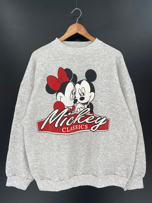 90's DISNEY MICKEY MINNIE Made inUSA Size XXL Vintage Sweat-Shirts / A1563