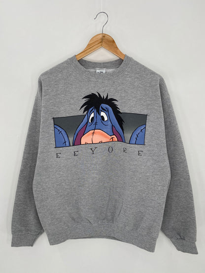 00' DISNEY Eeyore Made in USA Size M Vintage Sweat-shirt / 6216