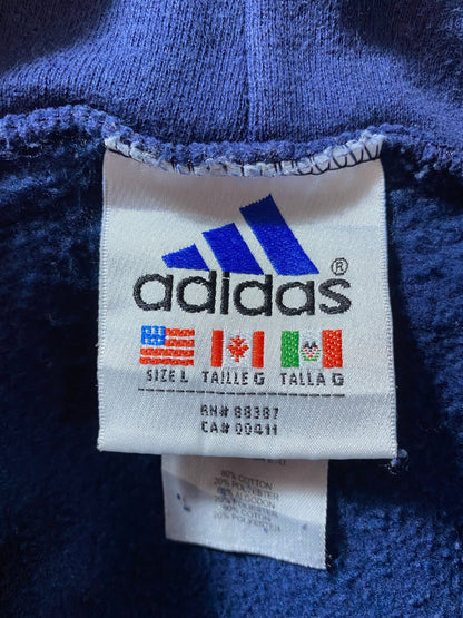 90's ADIDAS Made in USA Size L Hoodie Sweat-Shirt / A5615
