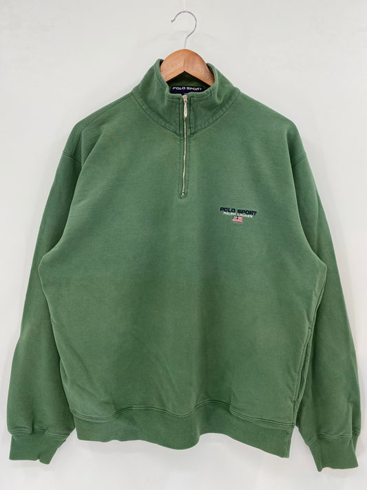 90’s POLO SPORTS RALPH LAUREN Size L Vintage Half-zip Sweat-Shirts/ K3254