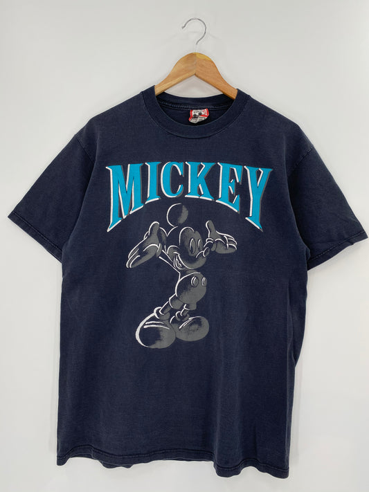 90’s DISNEY MICKEY Made in USA Size L Vintage T-Shirt / 8593