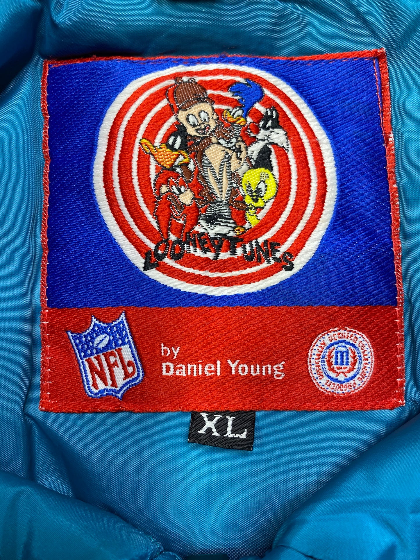 Vintage Looney Tunes x NFL Dolphins Size XL Padded Nylon Jacket  / 5493