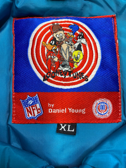 Vintage Looney Tunes x NFL Dolphins Size XL Padded Nylon Jacket  / 5493