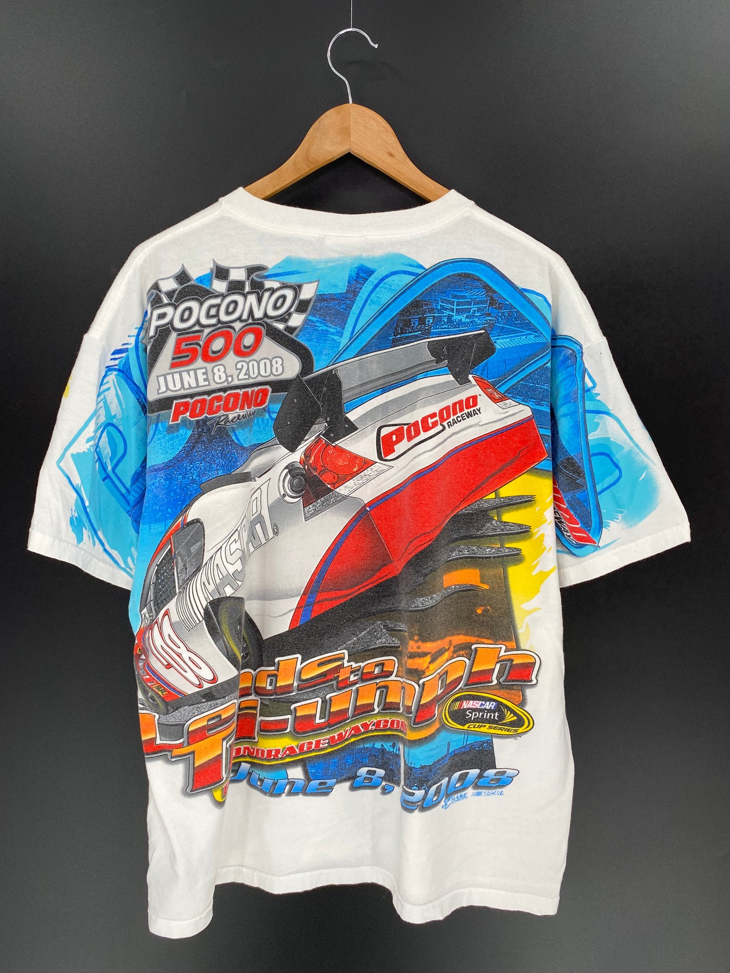 2008 NASCAR x POCONO PEAK PERFORMANCE Size XL Vintage Racing T-Shirt / 9129