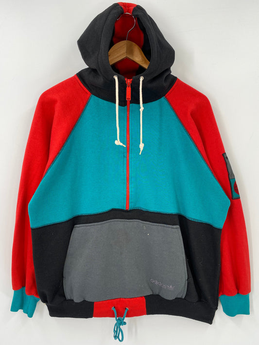 90’s ADIDAS Size No Tag(Approx.M) Vintage Half Zip Hoodie Sweat-shirt  / A5827