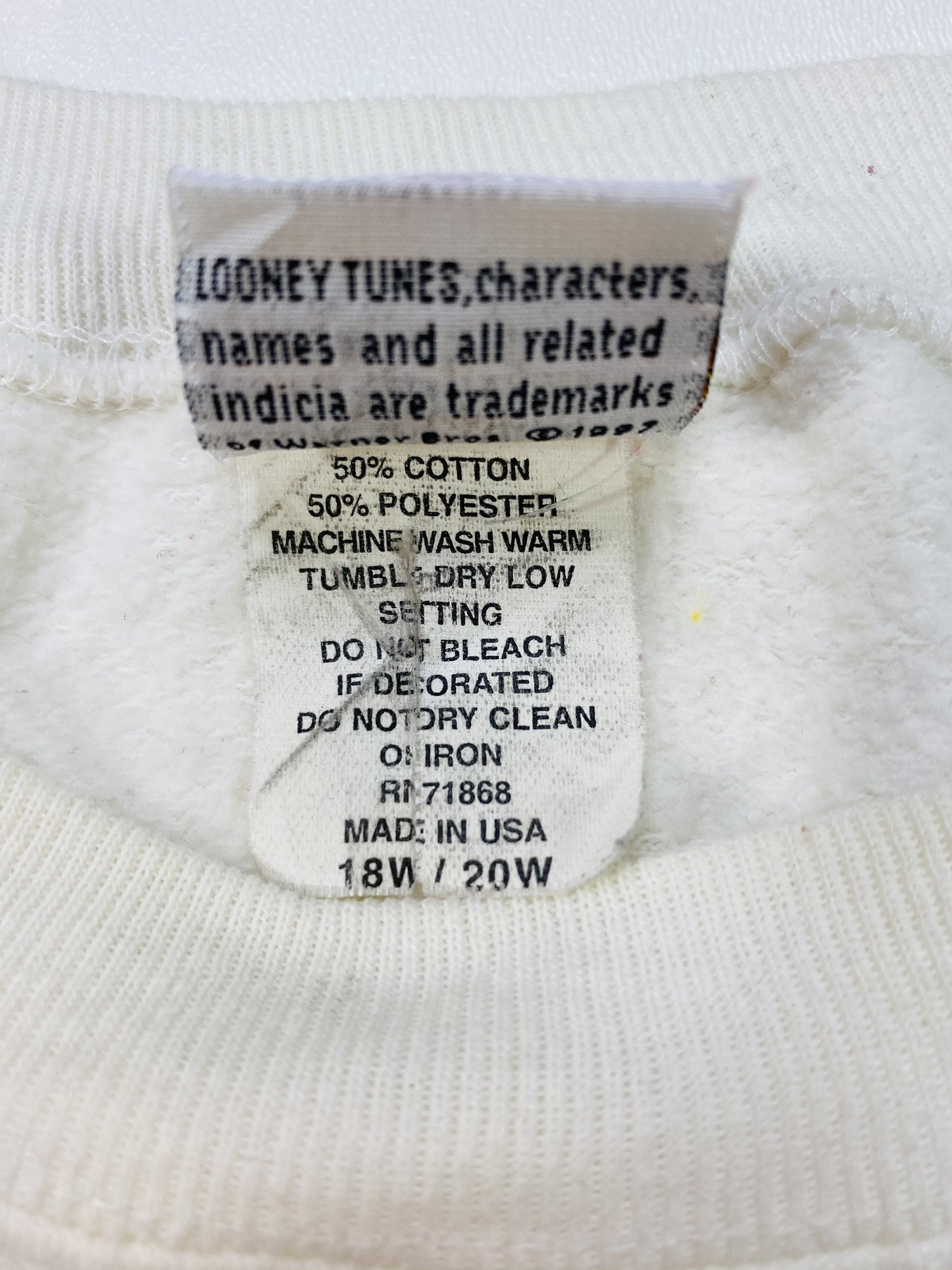 90's Tweety  LOONEY TUNES Made in USA Size Approx. XXL Vintage Sweat-shirt / K5280