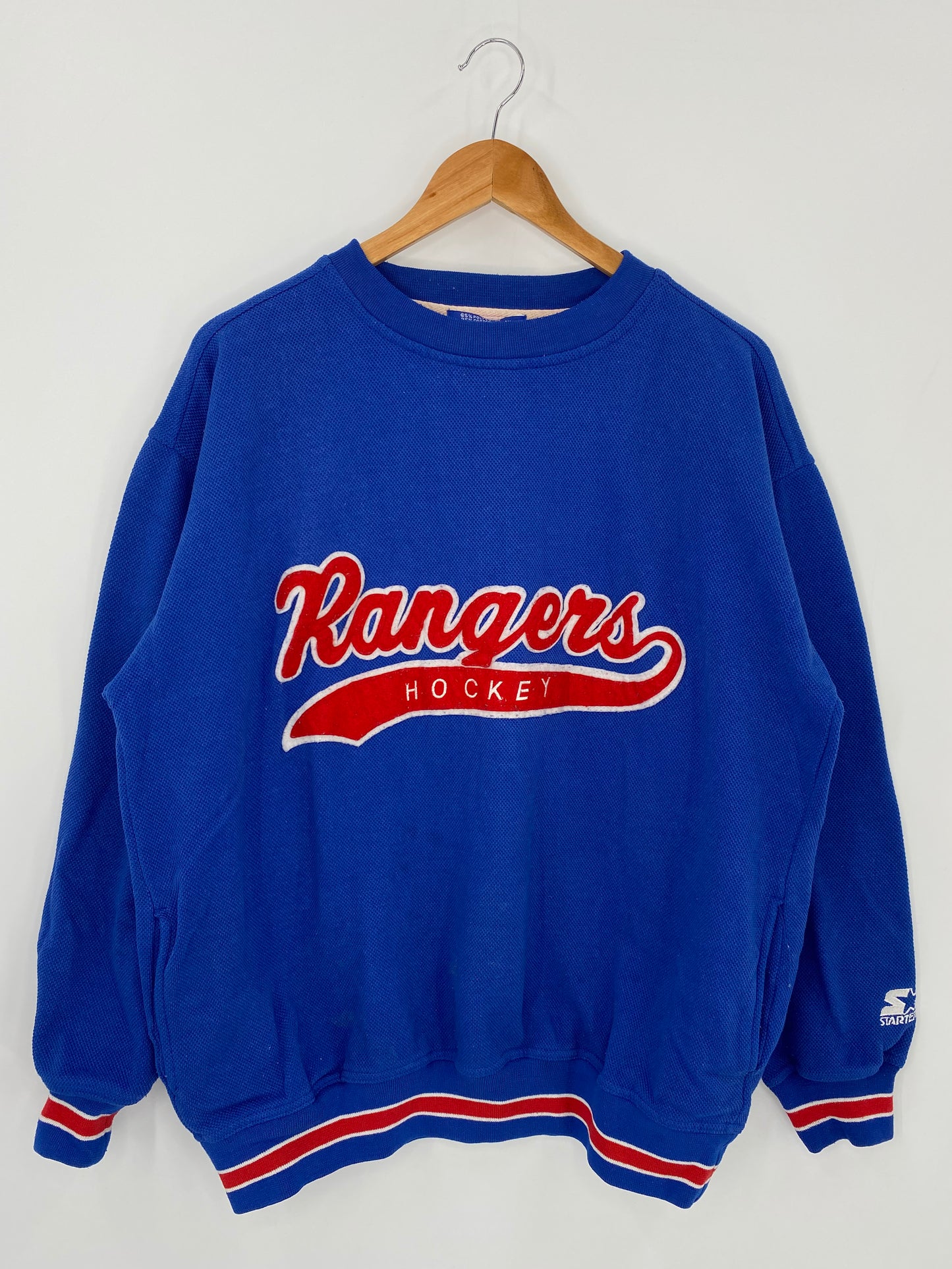 90's Starter Rangers Size XL Vintage NFL Sweat-Shirt / K1235