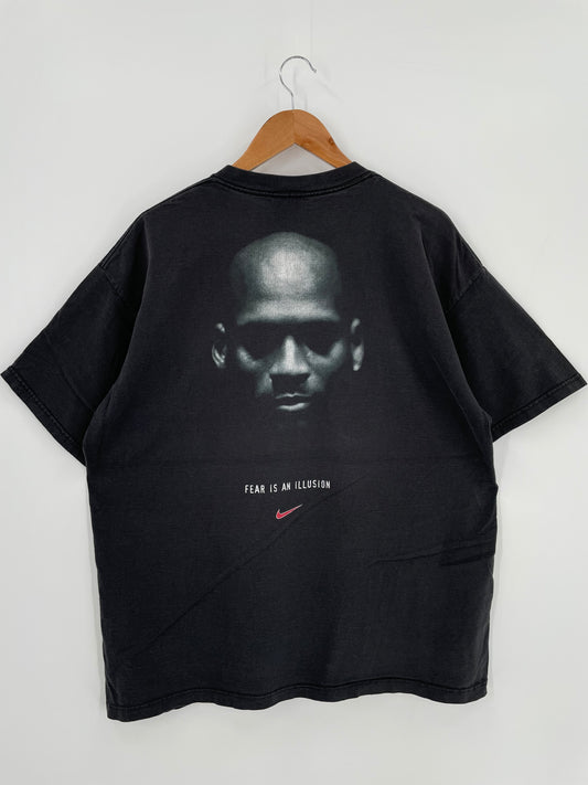 90’s NIKE MICHEAL JORDAN FEAR IS AN ILLUSION Made in USA Size XL Vintage T-Shirts / K738