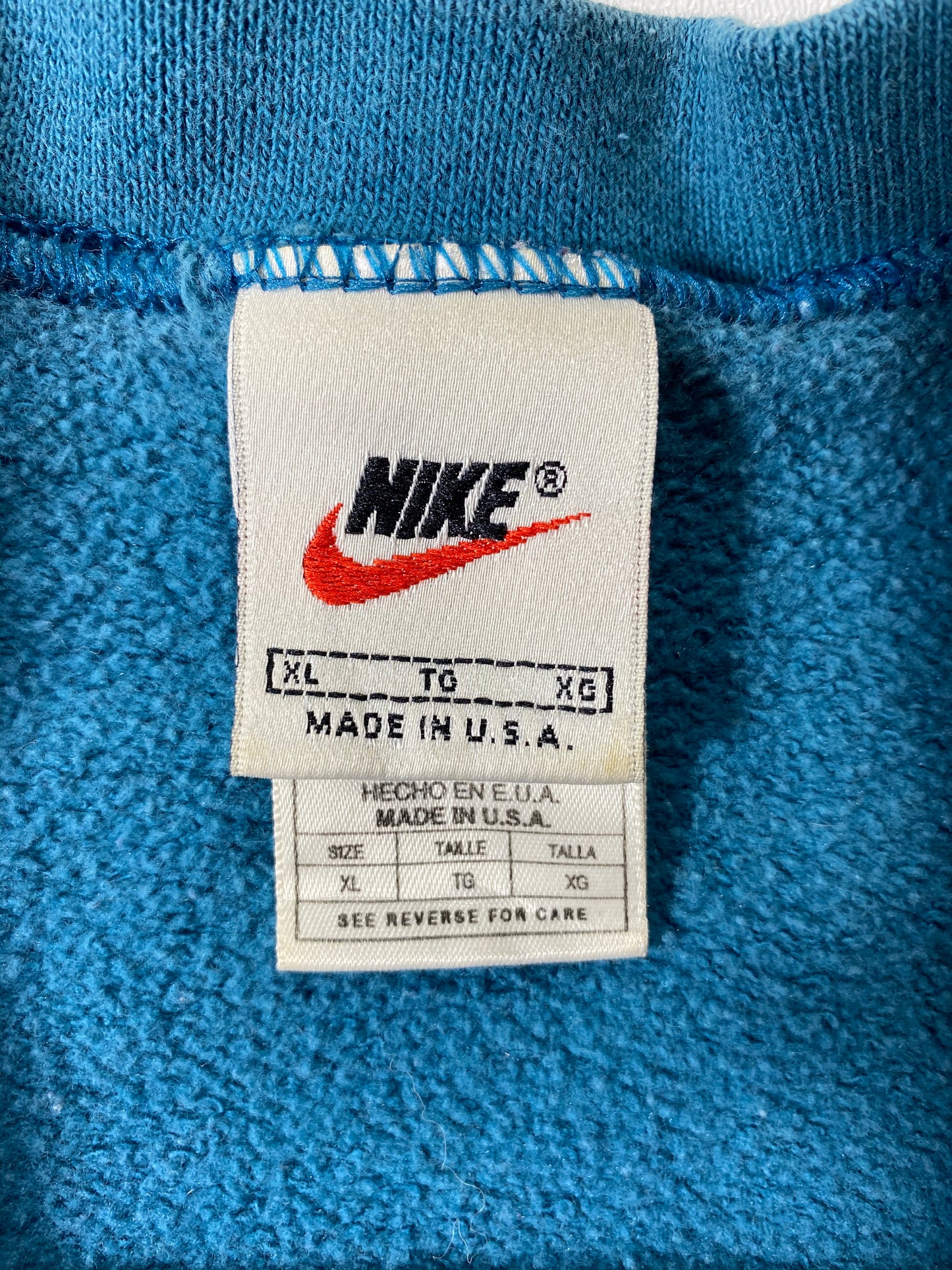 90’s NIKE Mini Swoosh Made in USA Size XL Vintage Sweat-shirt / 7063