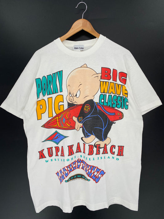 1995' Porky Pig Looney Tunes Made in USA Size One size (Approx.L) Vintage T-Shirt / 9951