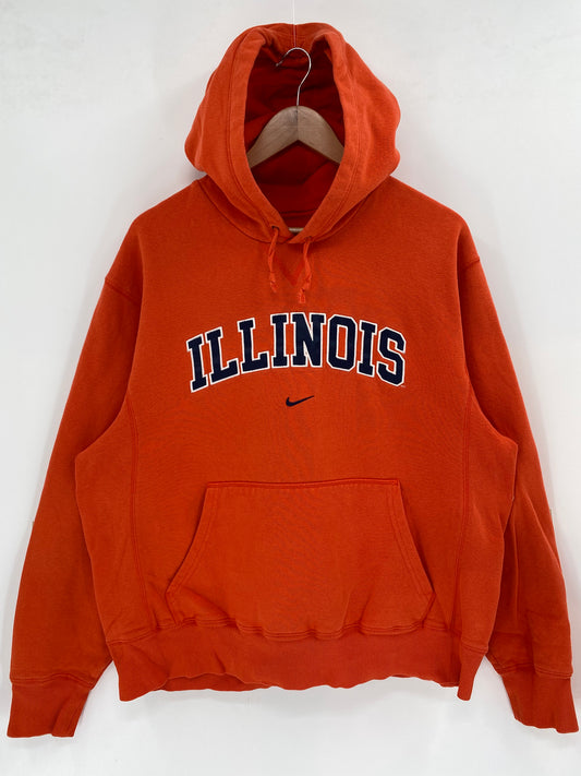 Vintage NIKE ILLINOIS Size L Hoodie Sweat-shirt / K2480
