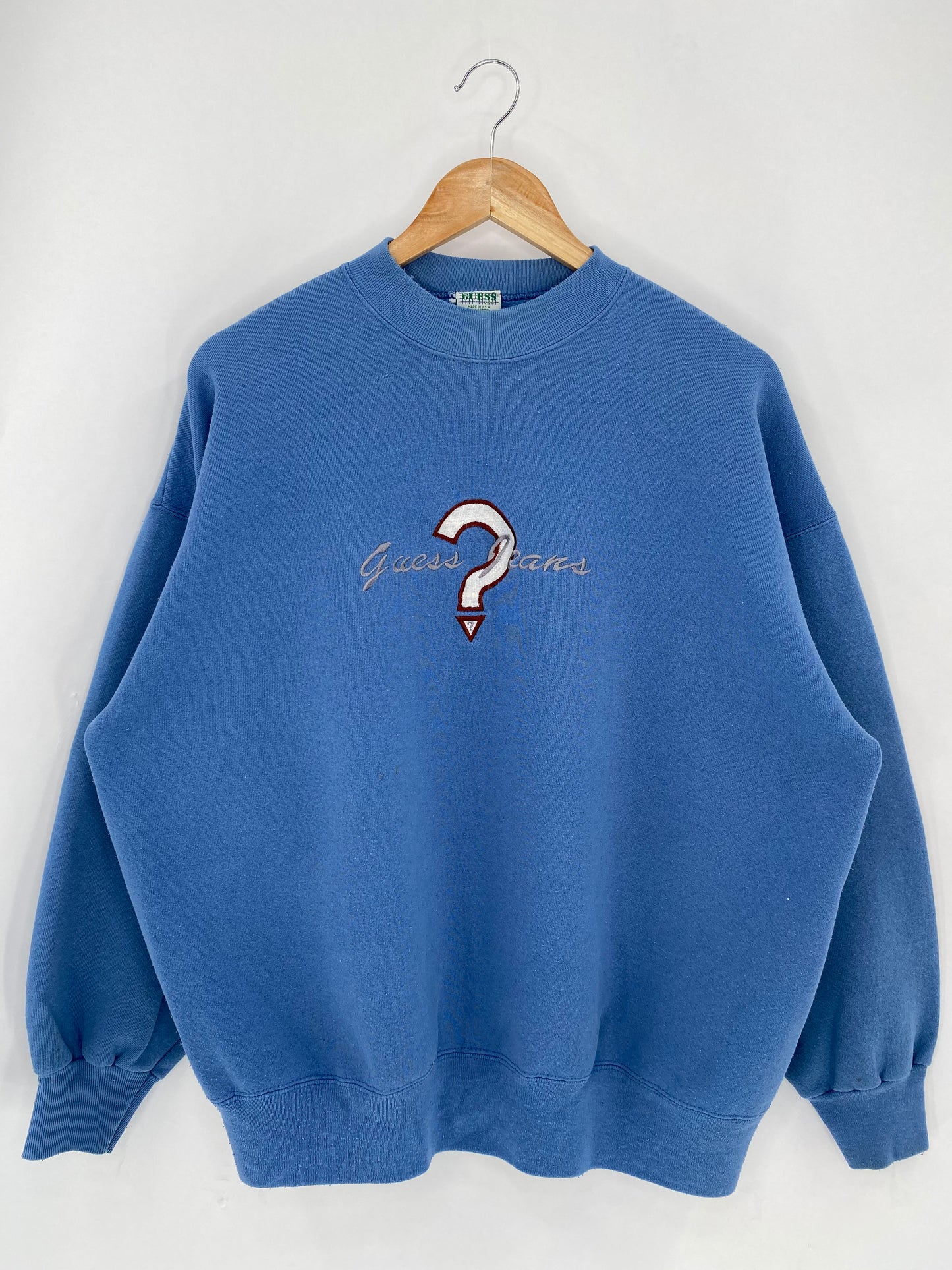 90’s GUESS Made in USA Size Approx. L~XL Vintage Sweat-shirt / 7717