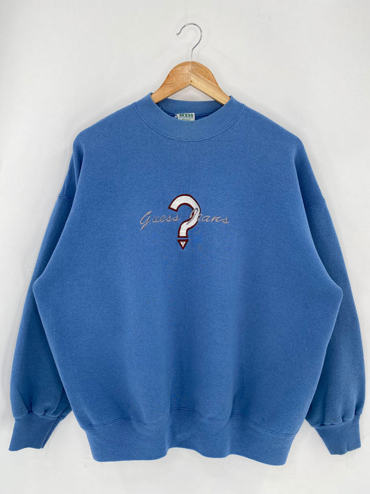 90’s GUESS Made in USA Size Approx. L~XL Vintage Sweat-shirt / 7717