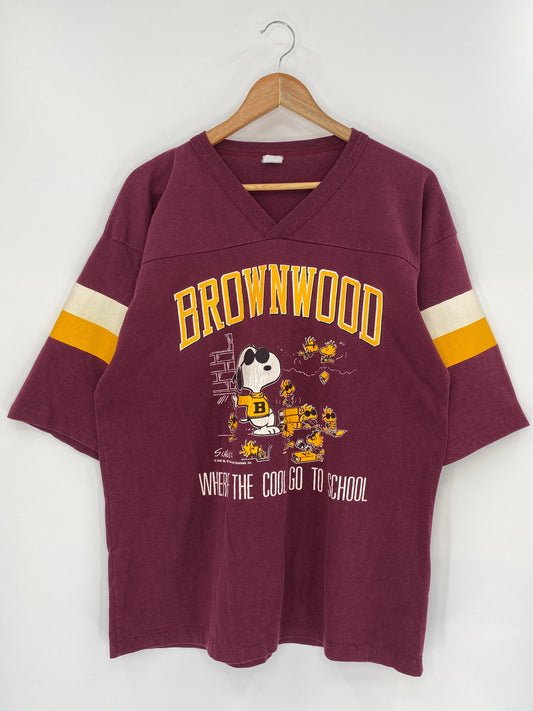 80’s SNOOPY BROWNWOOD Size M Vintage T-Shirt / A7403