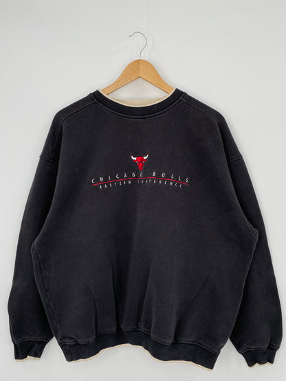 90’s CHICAGO BULLS Made in USA Size L Vintage NBA Sweat shirt / K3134