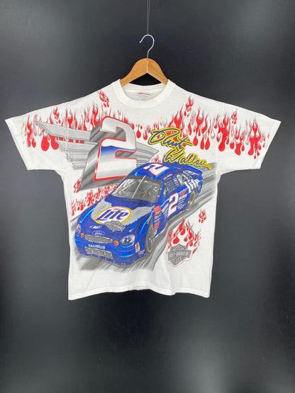 1999 HARLEY DAVIDSON x Miller Light Made in USA Size M Vintage Racing T-Shirt / 8225