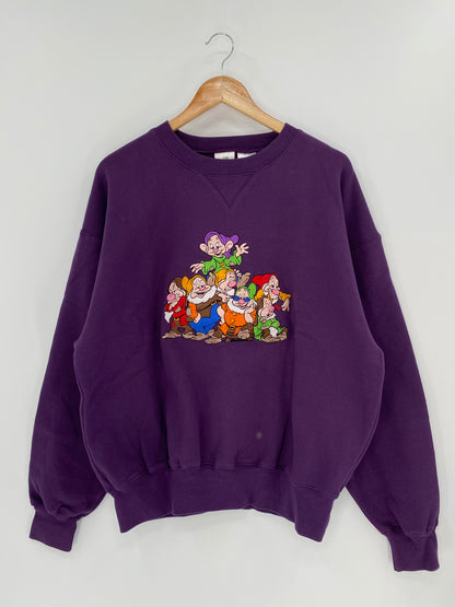 00’ DISNEY 7 Dwarfs Size L Vintage Sweat-shirt / K8