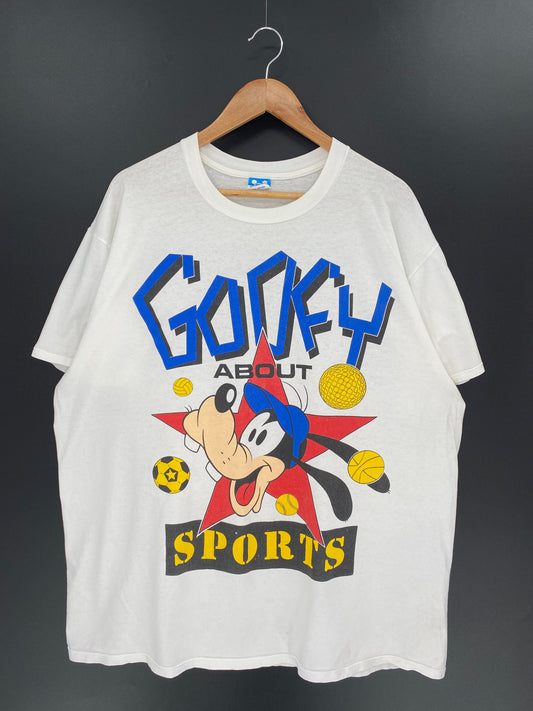 80’s DISNEY GOOFY ABOUT SPORTS Made in USA Size XXL Vintage T-Shirt / K9911