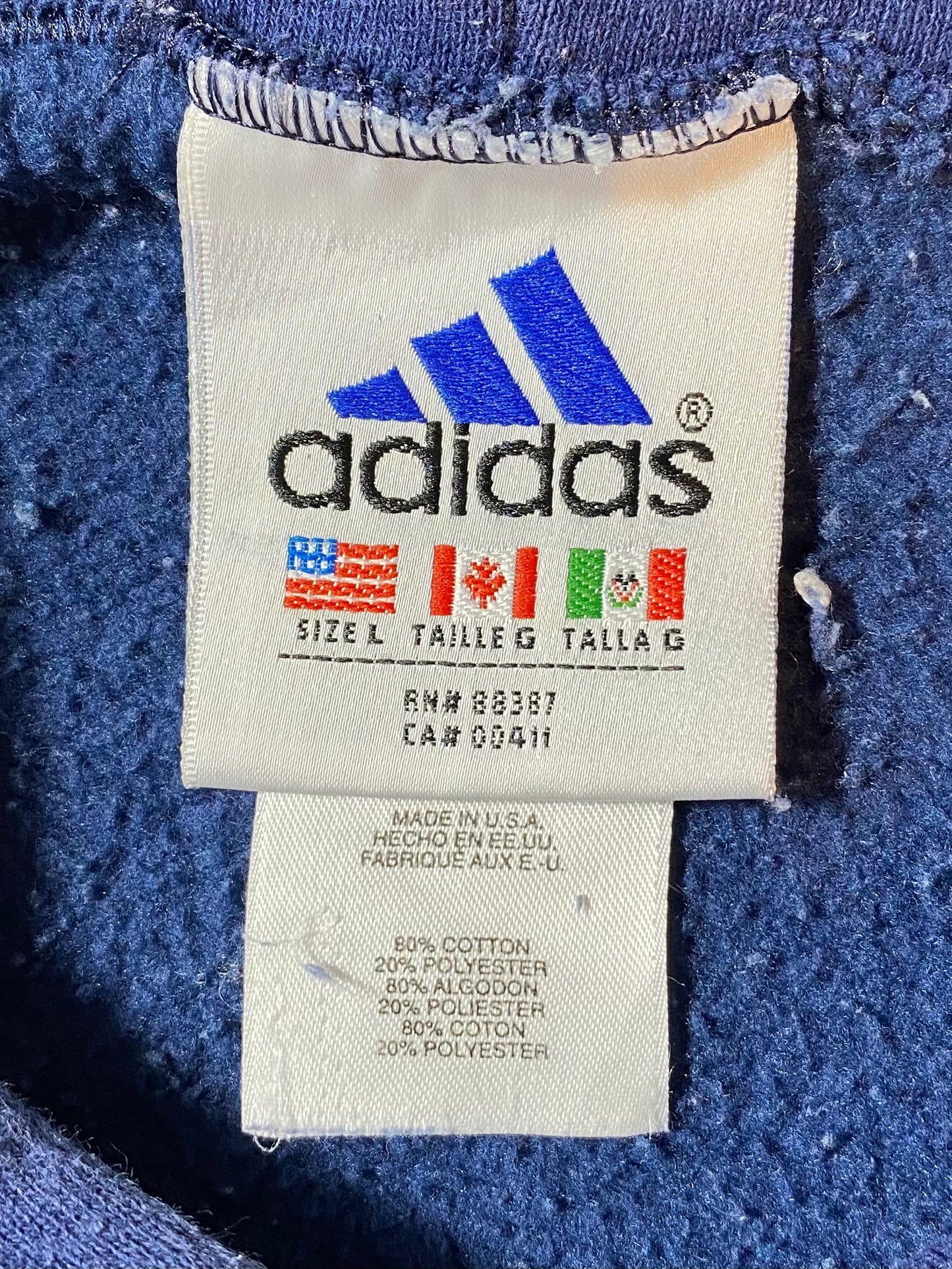 90’s ADIDAS Made in USA Size L Vintage Hoodie Sweat-shirt / 8699